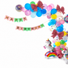 Unicorn rojstnodnevna dekoracija z baloni in Happy Birthday girlando
