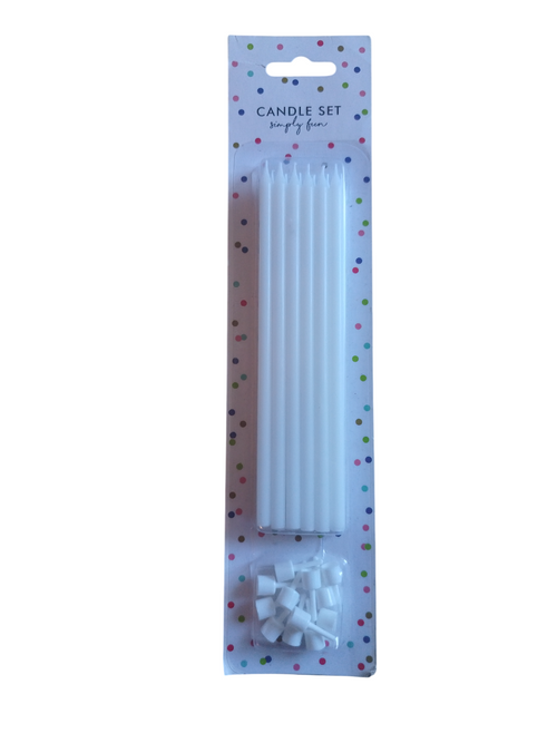 Svečke za torto – bele, 14 cm, 12 kosov