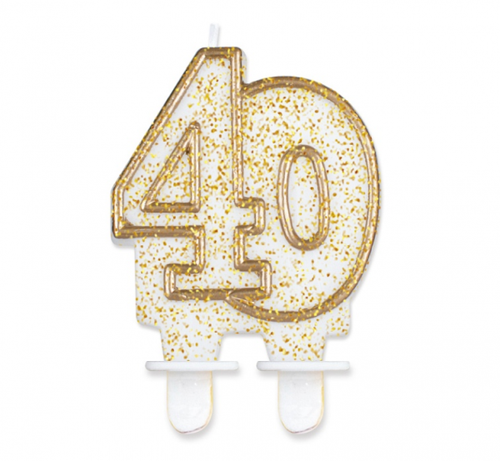 Svečka za torto številka 40 – zlata