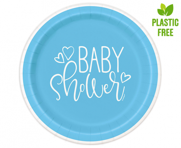 Papirnati krožniki - Baby Shower, modra barva