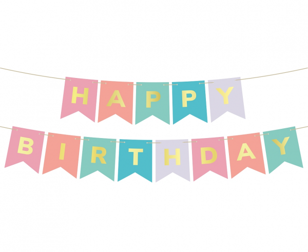 Viseč napis Happy Birthday, 200cm