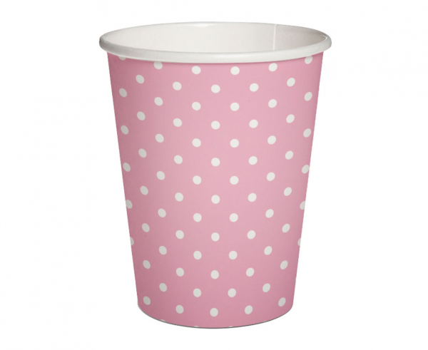 Papirnati kozarci - Pikice, pink barva