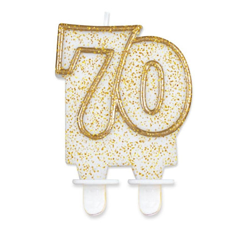 Svečka številka 70, zlata barva - Mojbalon