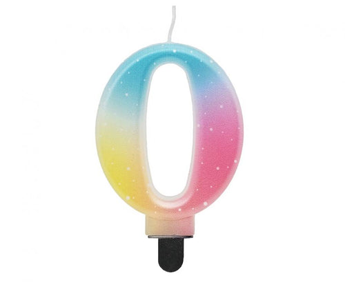 Svečka številka 0 – ombre pastel - Mojbalon