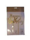 Topper za torto - Happy Birthday, zlat, 22 cm
