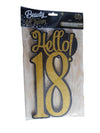 Stoječa številka Hello 18 - zlata črna kombinacija