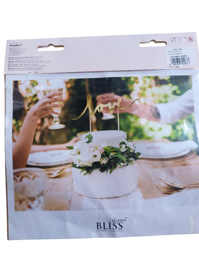 Topper za torto - Love, zlata