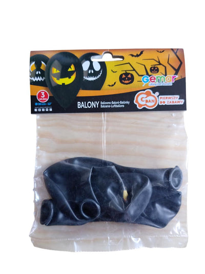 Balon lateks - noč čarovnic, črni, 3 kom