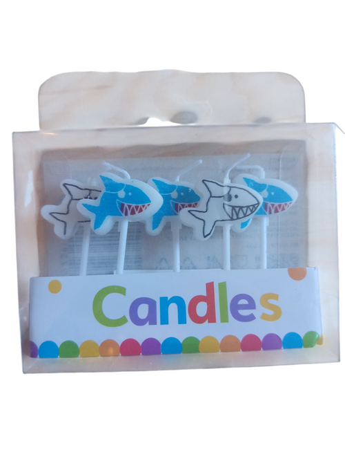 Svečke za torto – Baby Shark, 6 kosov, 5 cm