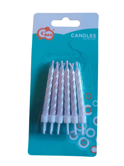 Svečke za torto - nežno roza, 12 kom