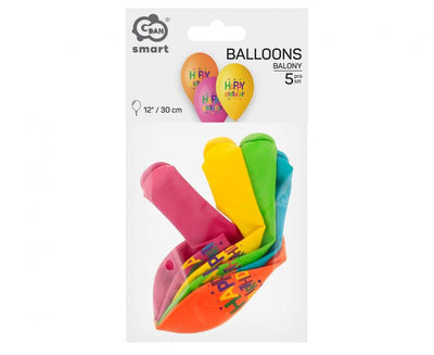 Baloni lateks - Vse najboljše, zvezdice, 30 cm