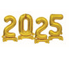 Balon iz folije - 2025, zlata barva