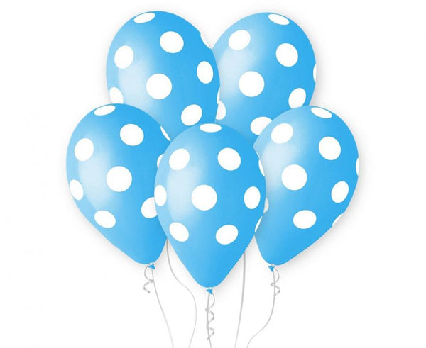 Baloni iz lateksa, Za rojstni dan, modri z belimi pikami