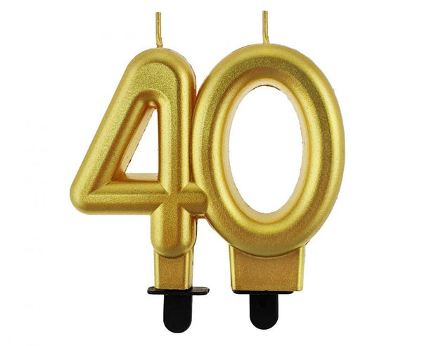 Svečka številka 40 – zlata barva metalik