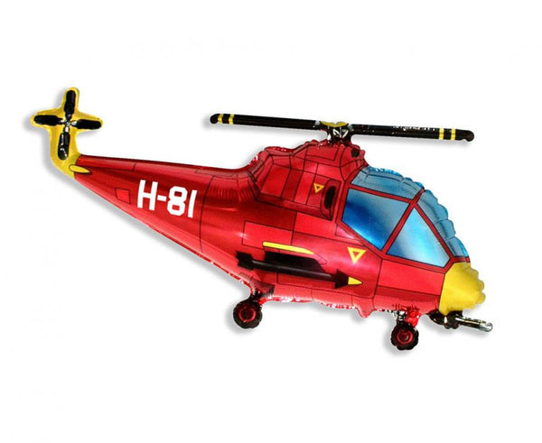 Balon folija - Helikopter, rdeča barva - Mojbalon