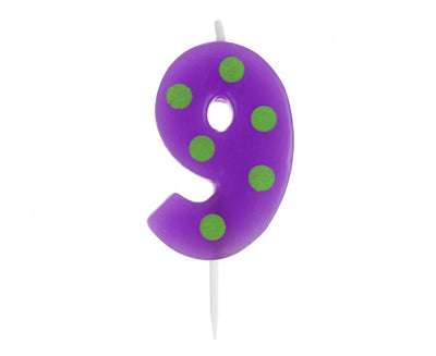 Svečka št.9 - Vijolična s pikami