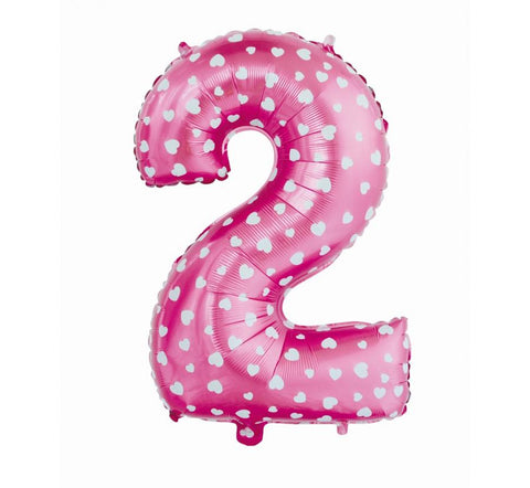 Folija balon številka 2, srčki