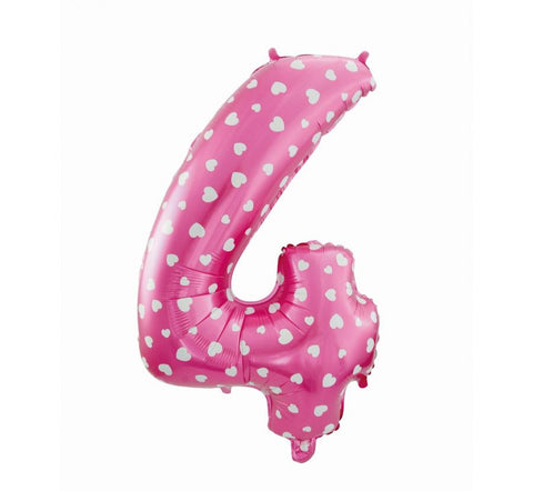 Folija balon številka 4, srčki
