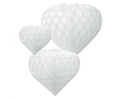 Lampijon - srce belo, 3 kom