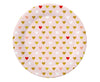 Papirnati krožniki - roza, srčki, 6 kom
