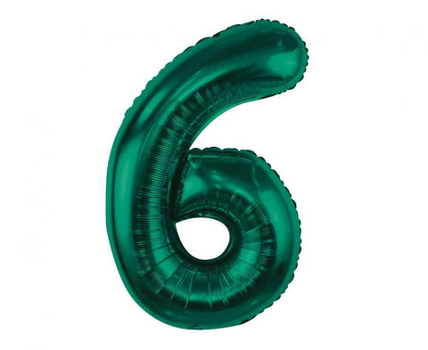 Balon za rojstni dan številka 6, temno zelena