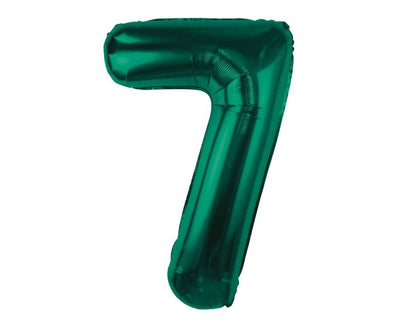 Balon za rojstni dan številka 7, temno zelena barva, 85cm