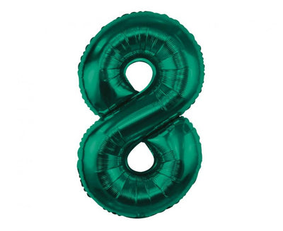 Balon za rojstni dan številka 8, temno zelena barva, 85cm