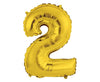 Balon številka 2, zlata barva, 35cm