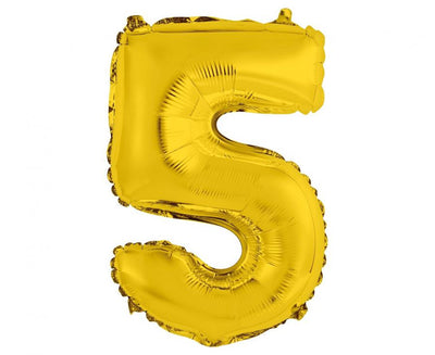 Balon številka 5, zlata barva, 35cm - Mojbalon