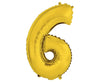 Balon številka 6, zlata barva, 35cm