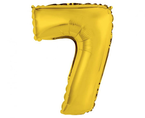 Balon številka 7, zlata barva, 35 cm