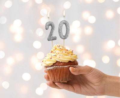 Svečke za torto - srebrna