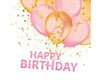 Papirnate serviete - baloni roza z napisom Happy Birthday, 20 kom