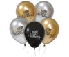 Baloni iz lateksa, za rojstni dan, platinaste zlate, srebrne in črne barve, 30cm