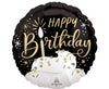 Balon folija - Happy Birthday, torta črna, 48 cm - Mojbalon