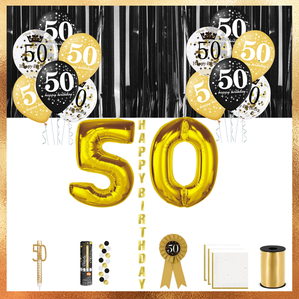 Rojstnodnevni set - PREMIUM popoln komplet za 50. rojstni dan