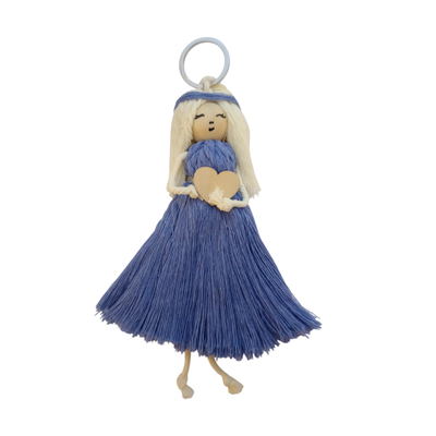 Obesek - svetlo modra punčka,ročno delo - Mojbalon