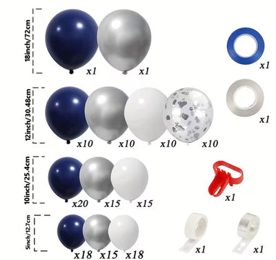 Girlanda iz balonov – modra, 148 balonov
