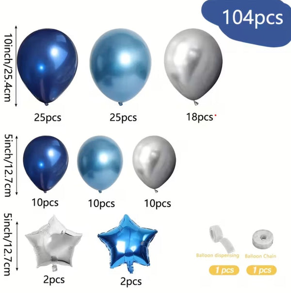 Girlanda iz balonov – modra, 102 balonov