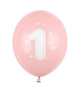 Baloni iz lateksa – roza številka 1, roza, 5 kos