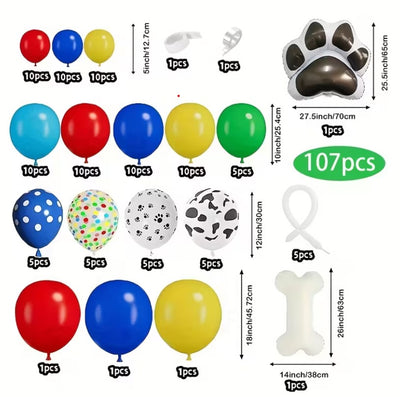 Lok iz balonov - Baloni v obliki pasje kosti,127 kosov - Mojbalon