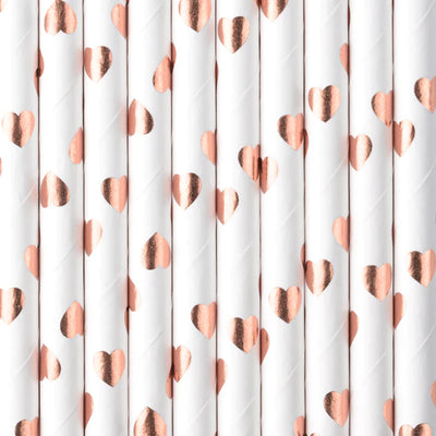 Papirnate Slamice - Rose Gold Hearts
