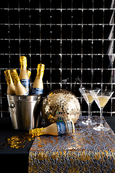 Strelec konfetov - tuba s konfeti, šampanjec, zlata - Mojbalon