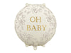 Folija balon za baby shower "Oh Baby", bela barva, 40 cm - Mojbalon