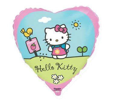 Balon folija - V obliki srca Hello Kitty na vrtu