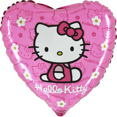 Balon folija - V obliki srca Hello Kitty z rožico