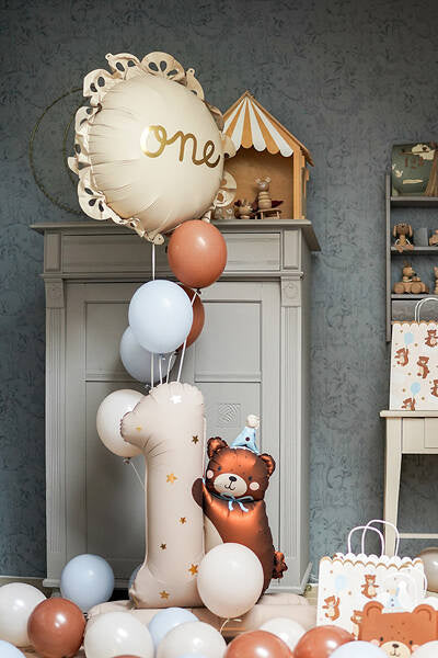 Folija balon medved stoječi za 1. rojstni dan