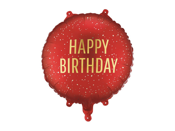 Balon folija - Happy Birthday, rdeč, 35 cm - Mojbalon