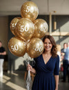 Baloni iz lateksa za 50. rojstni dan, zlati krom, 30cm, 10 balonov - Mojbalon