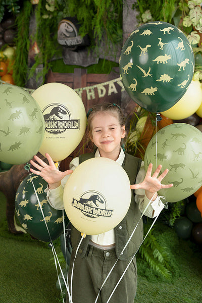 Baloni iz lateksa - Dinozavri, Jurrassic World, zelena in rumena, 6kom